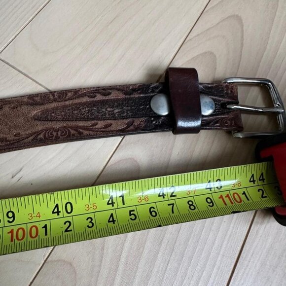 Artecbelts Solid Leather Western Belt – Tooled Brown Country Style - Picture 6 of 8